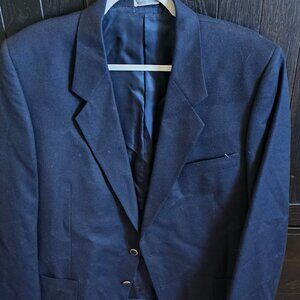 Vintage Roger Stuart Couture Midnight Blue Single Breasted Blazer Mens